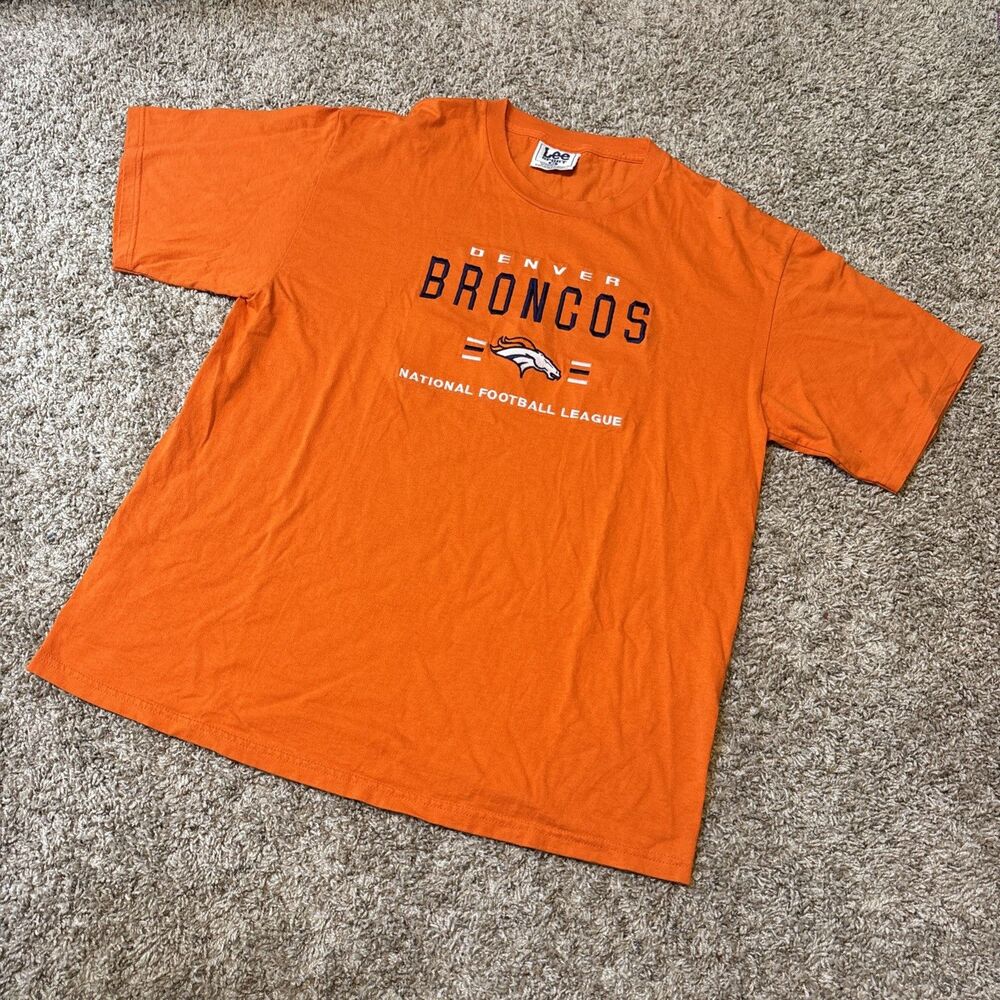 Vintage Denver Broncos Shirt Lee Sport Men’s Extra Large Orange NFL Football 90s